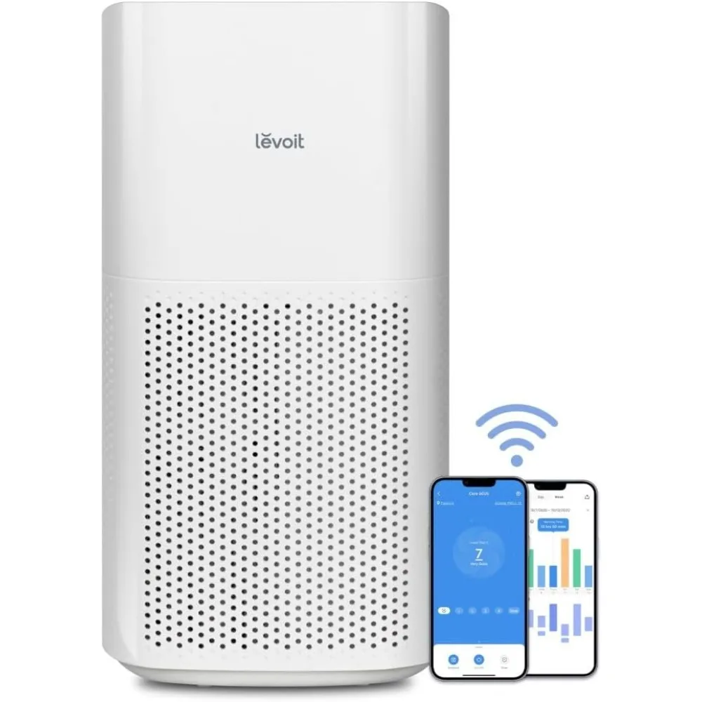 

LEVOIT Air для дома, большая комната до 3175 кв. футов с умным Wi-Fi, монитор PM2.5, 3-в-1 захватывает частицы, дым