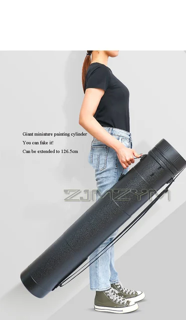 OfficeTree Tube Transport Dessin Blanc - Tube A Dessin Pour Le Transport Et Le Stockage - Tube Telescopique 60 à 100 Cm - Courroie De Transport Réglables - Tube De Transport