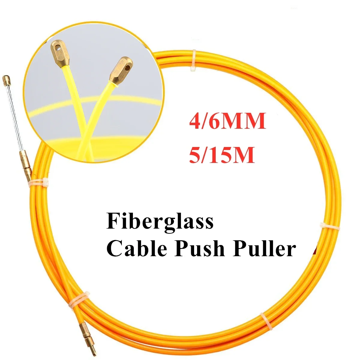 Glass Fiber Cable Push Puller 4/6mm 15M Running Cable Wire Kit Wall Electrical Installing Rods Wiring Accessories Durable