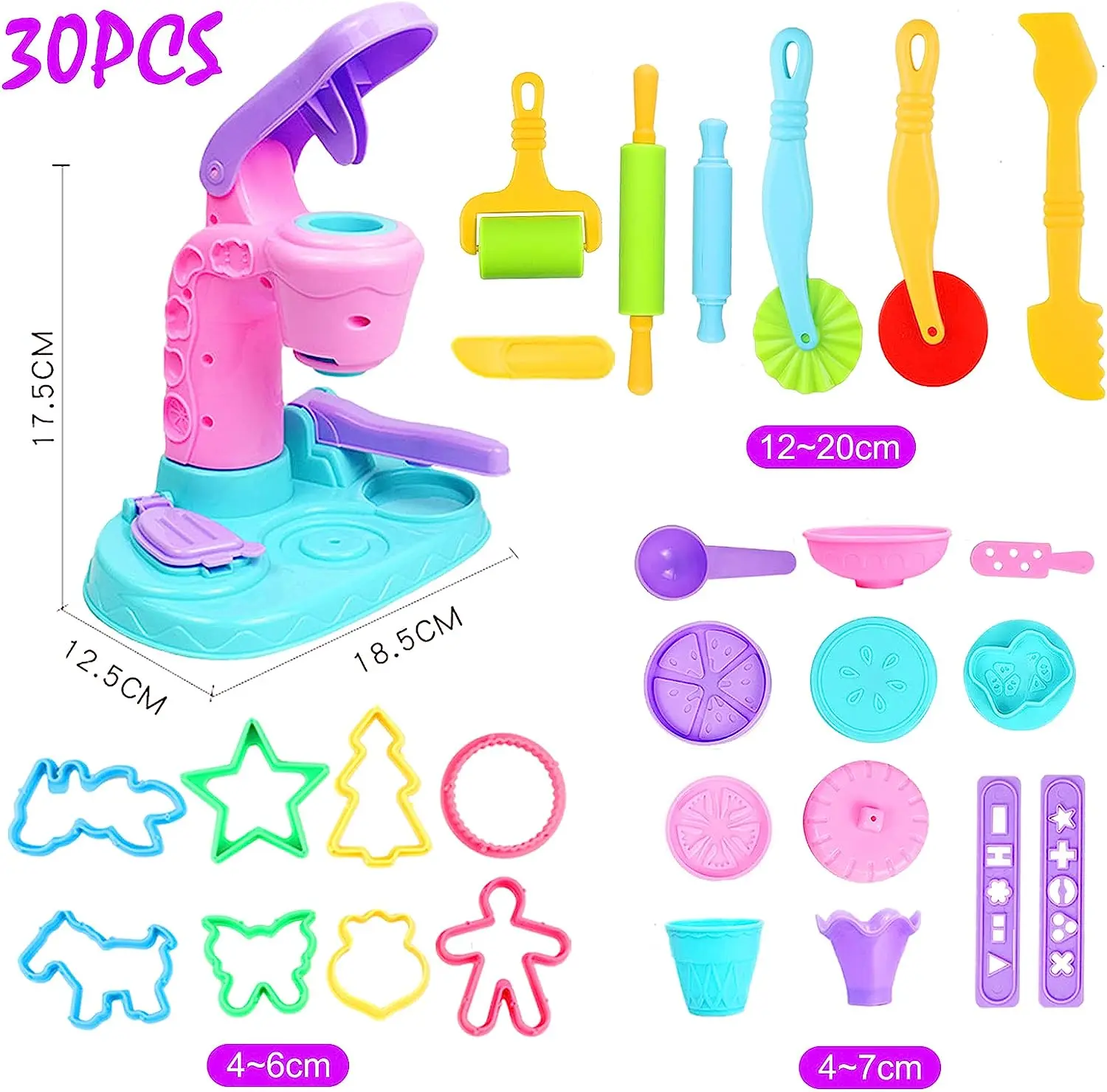 26pcs Ice Cream Machine Clay Mold Tool Set Children Toy Skin Mud Handmade Nontoxic Clay Pretend Play Dough Toys Developmental