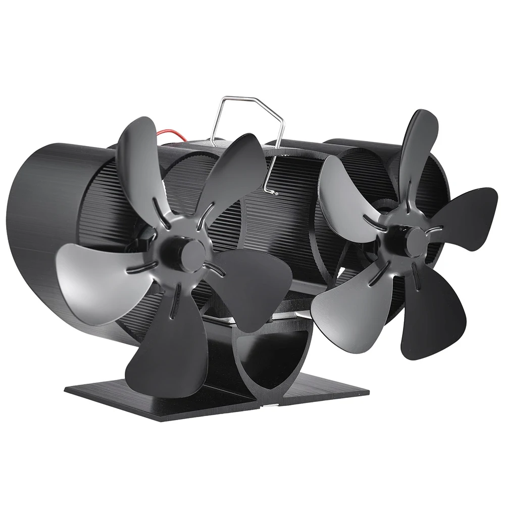 Black Fireplace Fan With 10 Blades Heat-powered Stove Fan No Battery or Electricity Required Log Wood Burner Eco Quiet