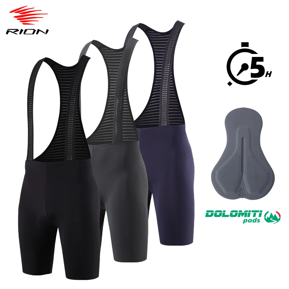 Men Cycling Bib Shorts MTB Mountain Bike Tights Bibs Bicycle Clothing Italian Dolomiti Pad 5H Long Distance Riding Outdoors RION