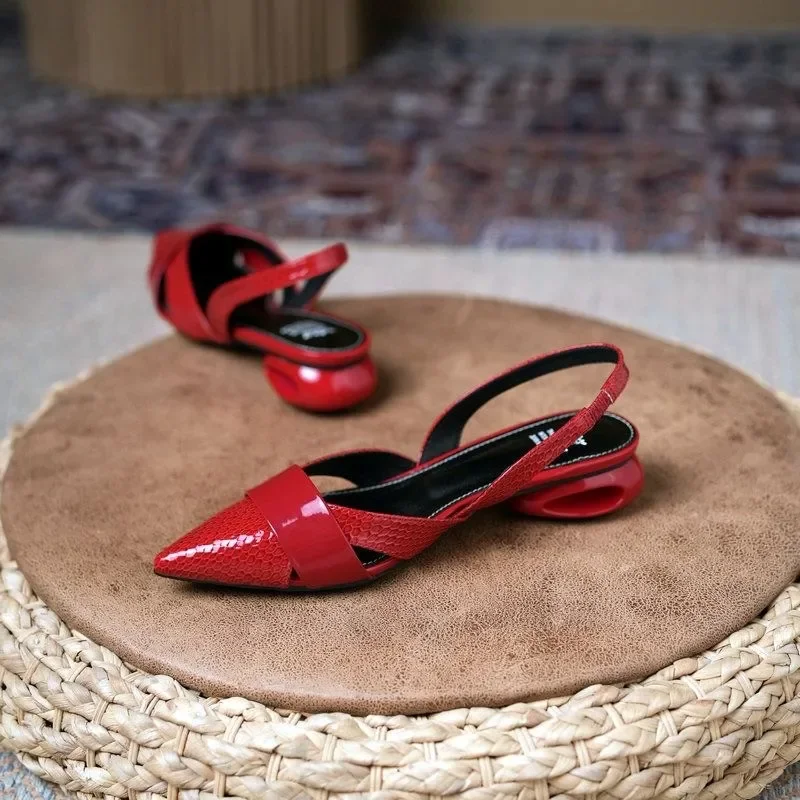 Women Slingback Pointed Toe Heels Sandals