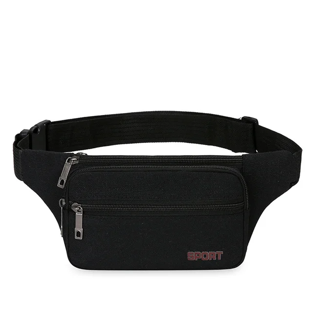 Fashion Sports Men's Retro Canvas Waist Bag Business Bag Slanting Bag Women and Men Chest Bag Cell Phone Multi Zipper Rucksack 6