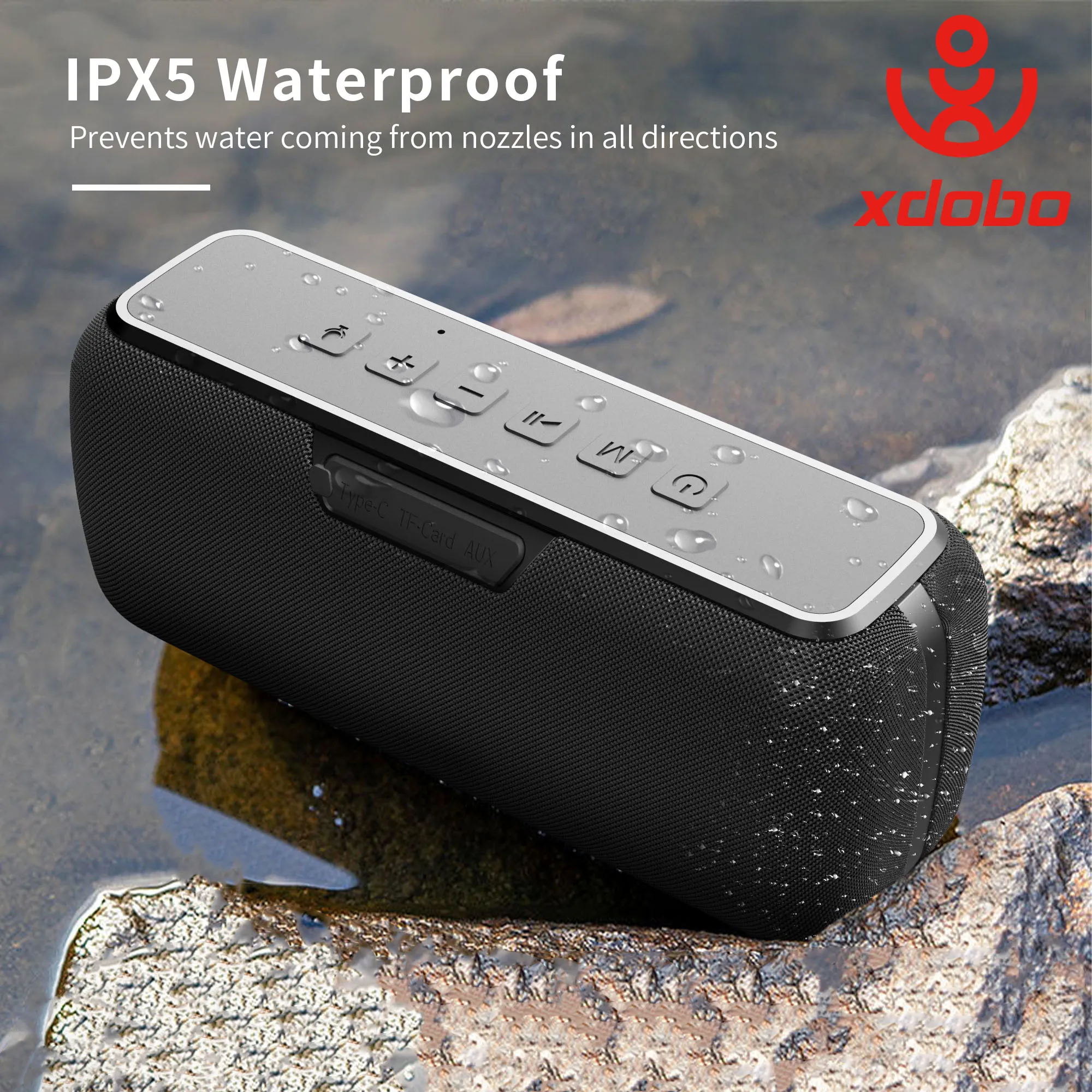 Portable 60W Waterproof Wireless Speaker with 6600mAh Battery