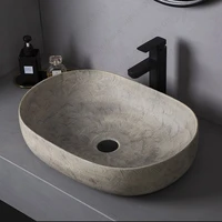 Ceramic Table Sink Oval Bathroom Vessel Sink Bowl Above Counter Art Basin Lavatory Balcony Vanity Sink Countertop Washing Basin 1