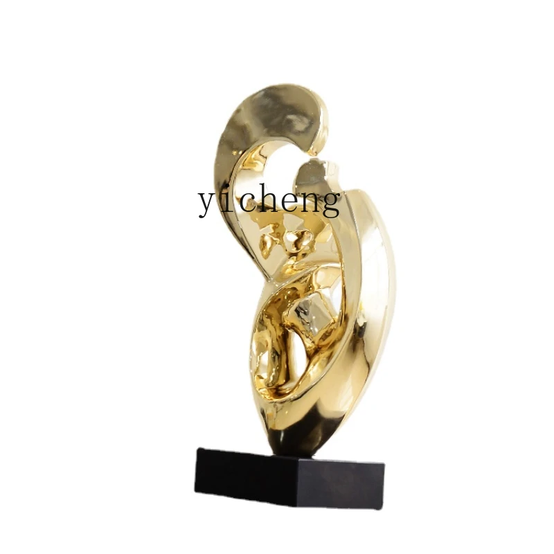 

ZC Entrance Decoration Electroplating Decoration Hotel Club Hall Abstract Floor Sculpture Modern Handicraft Equipment Ornaments