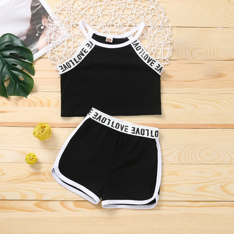 طقم ملابس رياضية بناتي صيفي 2-6 سنوات