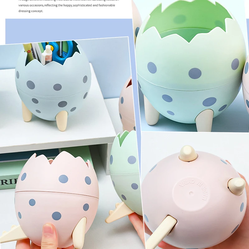 Cute Dinosaur Egg Detachable Pen Holder Organizer Pencil Pot Container Stationery Office Desktop Ornament Storage Box Kids Gift 4