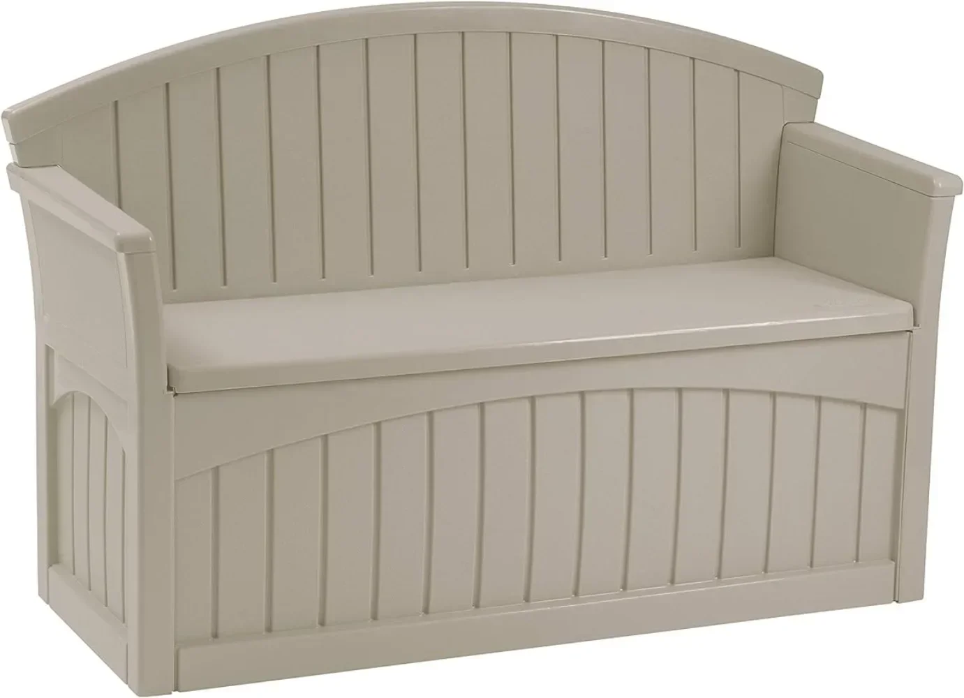 50 Gallon Patio Bench with Storage - Decorative Resin Outdoor Patio Bench for Deck Patio Garden Backyard