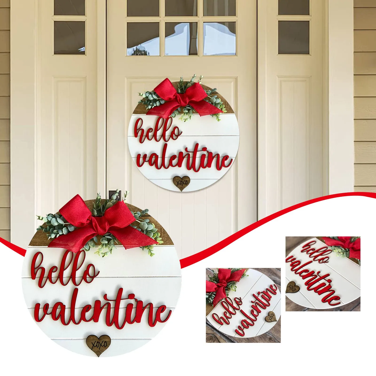 

30*30 Cm Valentine'S Day Doorplate Crafts Wooden Welcome Sign Door Plate Hanging Wooden Ornament Valentine Decorations 2024
