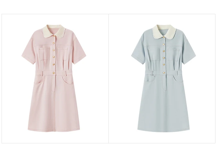 Dress Women's Lace Doll Collar Summer New Texture Topstitch Dress