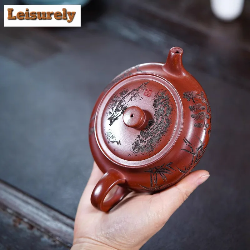 320ml Exquisite Yixing Purple Clay Teapots Handmade Pot Raw Ore Dragon's Blood Sand Tea Maker Kettle With Filter Zisha Tea Set