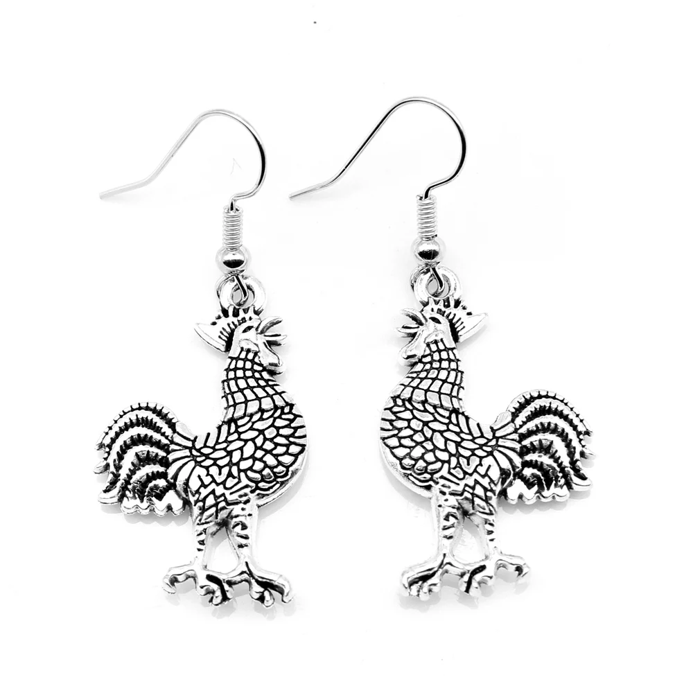 

1 Pair Rooster Earring Craft Party Jewelry 20x30mm