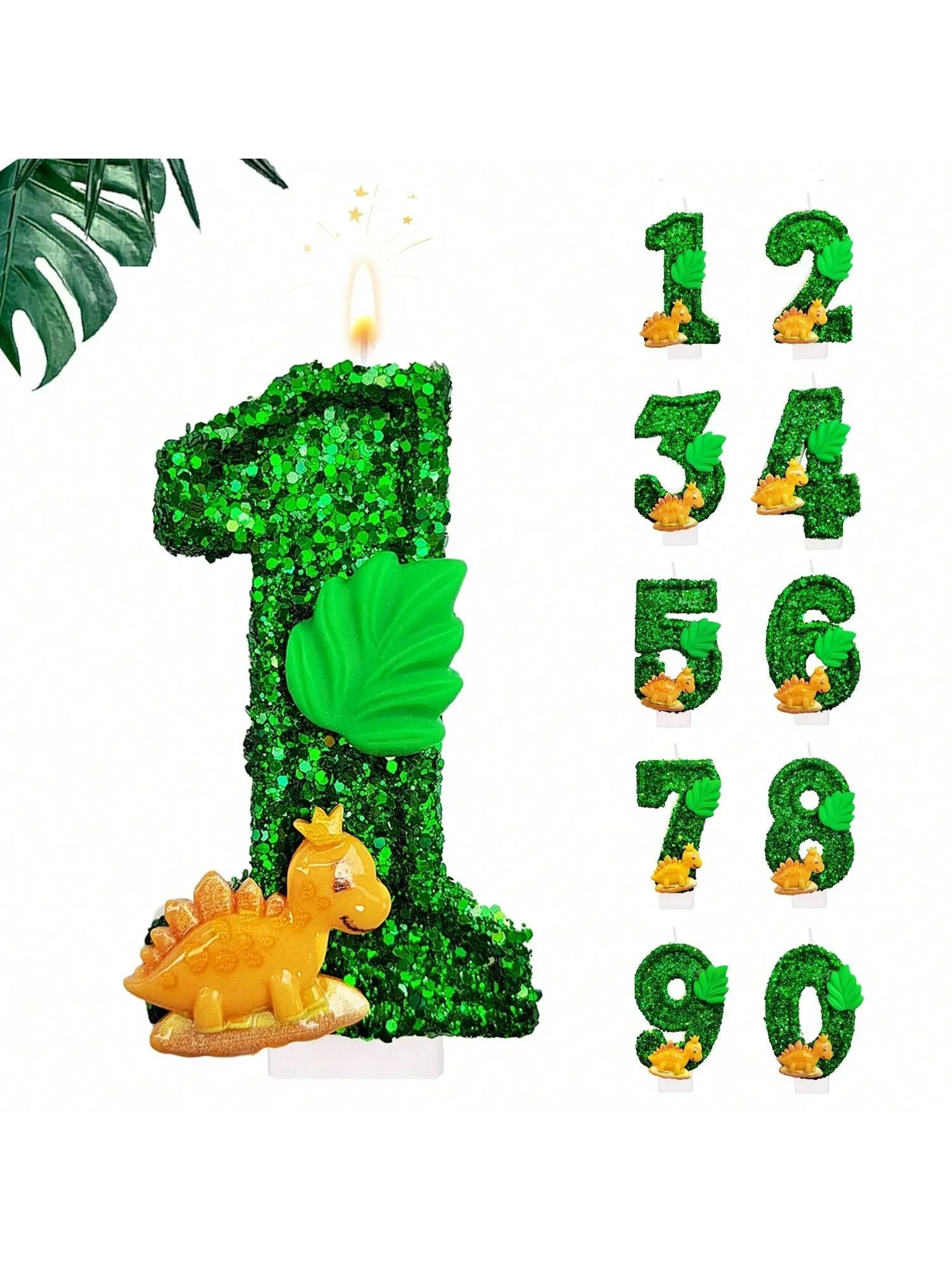 Creative 0-9 Number Birthday Candle Happy Birthday Cake Candle Party Baking Anniversary Dinosaur Themed Party Supplies