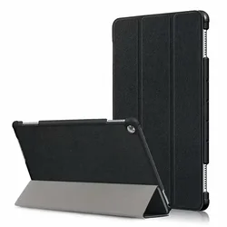 Ultra Slim PU Leather Stand Cover with Screen Protector & Stylus for MediaPad M5 10.8 (Black)