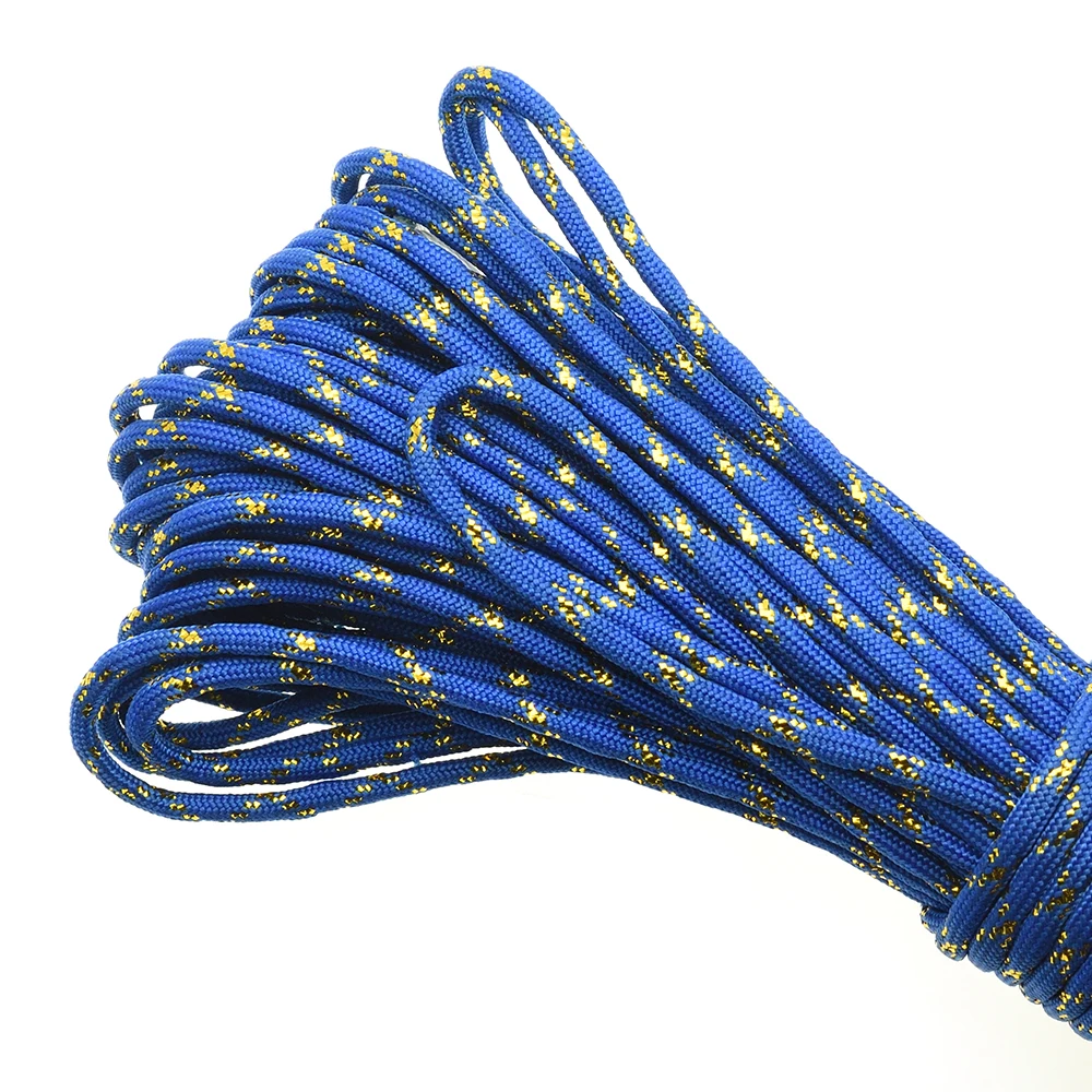 Gold & Silver 550 Paracord - Premium Mil-Spec Type III 7-Strand Core, 100 FT, 19 Vibrant Colors