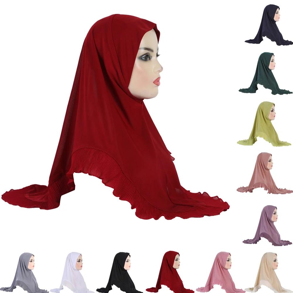 

Ramadan Women Muslim Instant Hijab Prayer Islamic Amira One Piece Shawls Scarf Pull On Headwrap Turban Burqa Femme Headband Hats