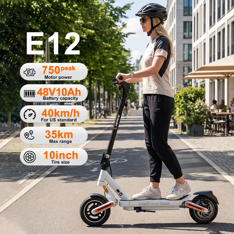 Trottinette électrique adulte KEPOW Premium 500W, vitesse élevée 40 km/h, 48V 10AH, autonomie 35 km, pneus de 10 pouces, double suspension, application intelligente pour les trajets domicile-travail 1 Trottinette électrique adulte KEPOW Premium 500W, vitesse élevée 40 km/h, 48V 10AH, autonomie 35 km, pneus de 10 pouces, double suspension, application intelligente pour les trajets domicile-travail 1