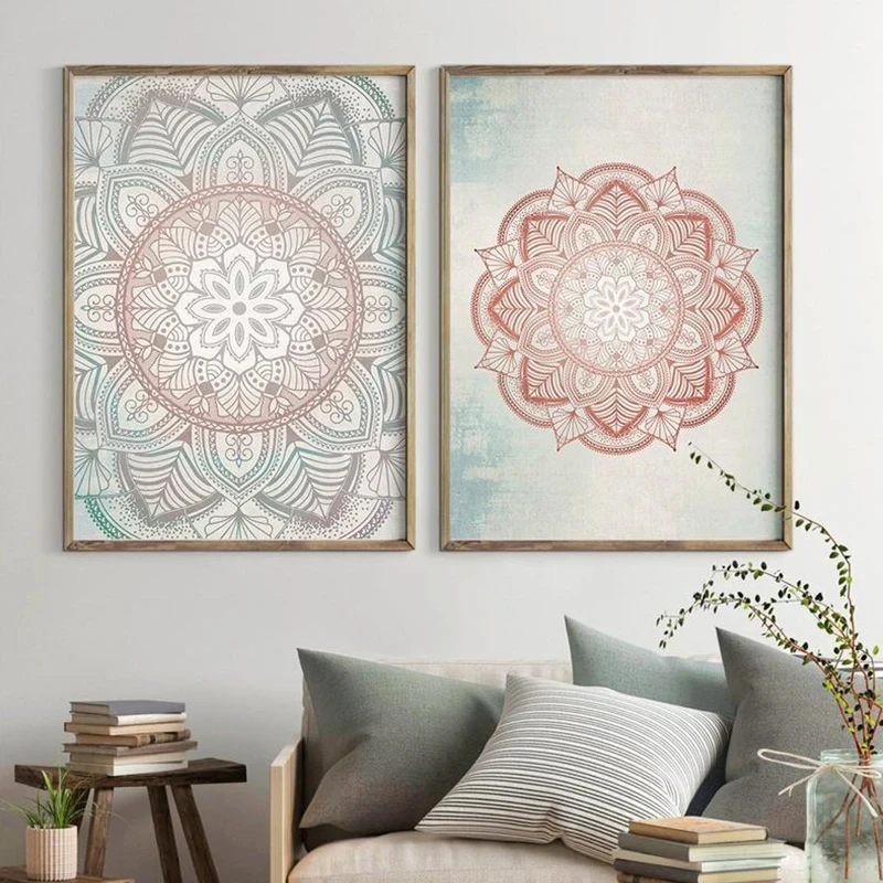 

Totem Kaleidoscope Mandala Flower Pattern Abstractr Wall Art Canvas Painting Posters And Prints Wall Pictures For Home Decor