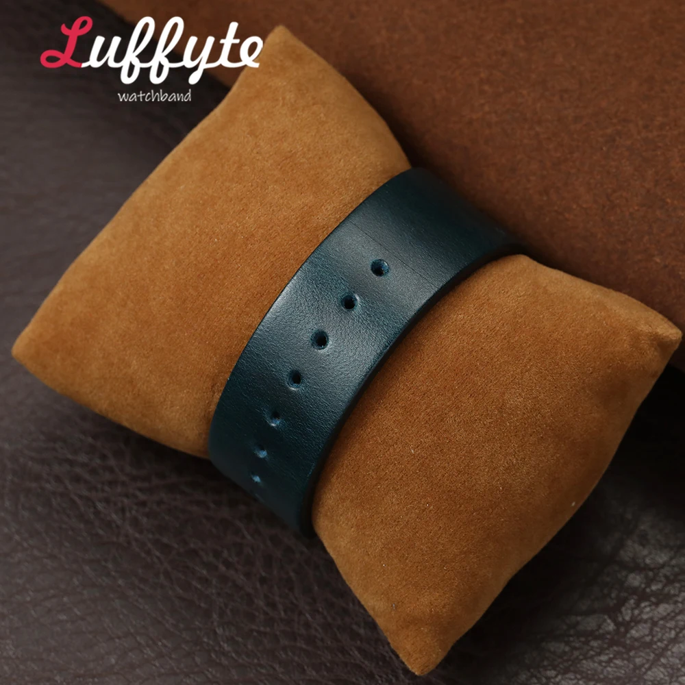Luxury Leather Watch Strap with Butterfly Buckle and Quick Release