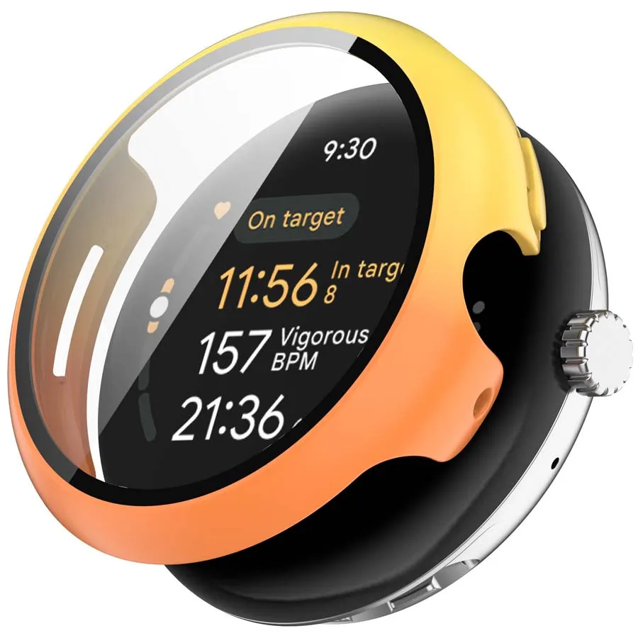 Full-Cover Tempered Glass Protective Case for Google Pixel Watch 3 – 41/45mm Bumper Frame & Screen Protector