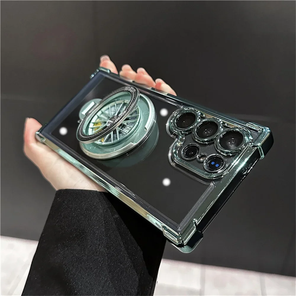 Luxury Gyro Holder Stand Case - Shockproof Clear Back Cover