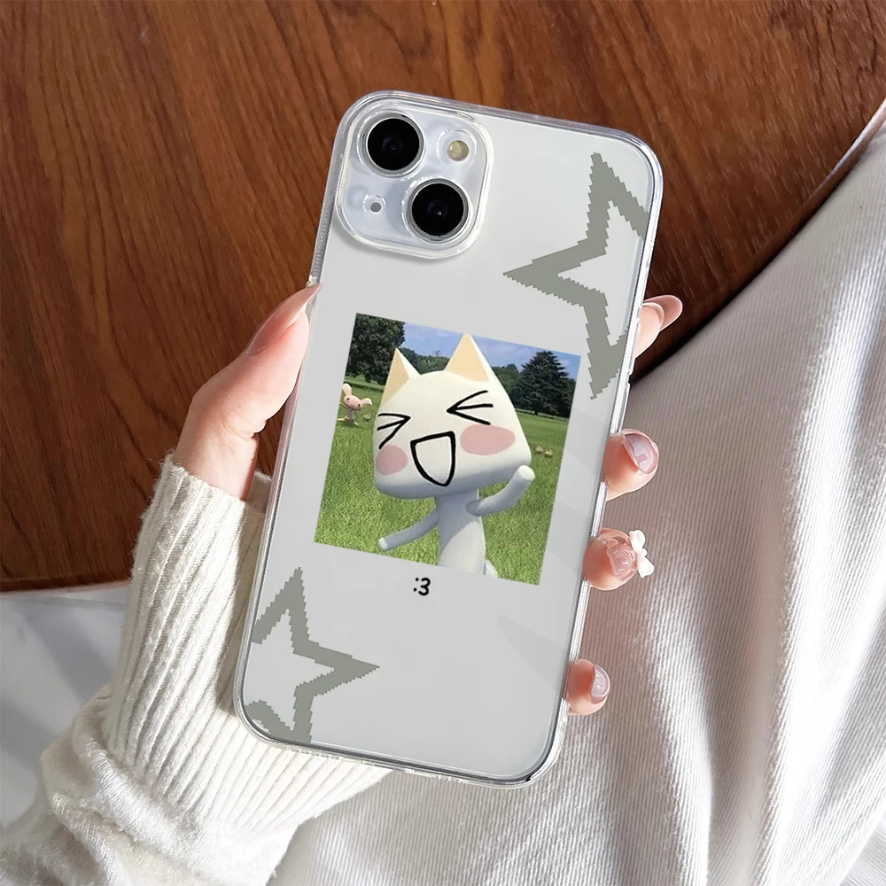 Adorable T-Toro Cat Transparent Soft TPU Phone Case