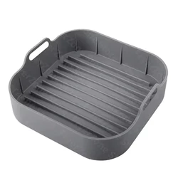Square Silicone Air Fryer Liners - 19CM/7.5IN, Universal Fit (Grey)