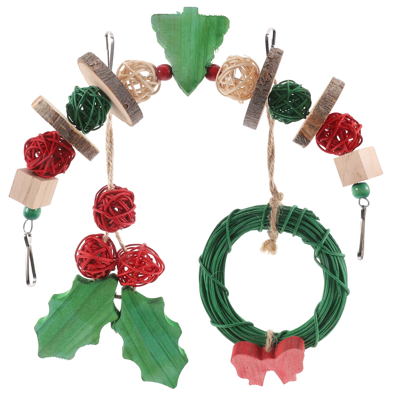 

3 Pcs The Swing Parrot Chew Toy Bird Toys Teeth Grinding Wooden Hanging Parakeet