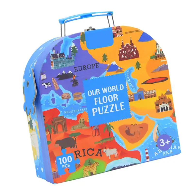 

World Map Puzzle For Kids 100 Piece Learning Aid & Educational Toy For Kids Age 4 And Above Learning Geography Cognition Toys