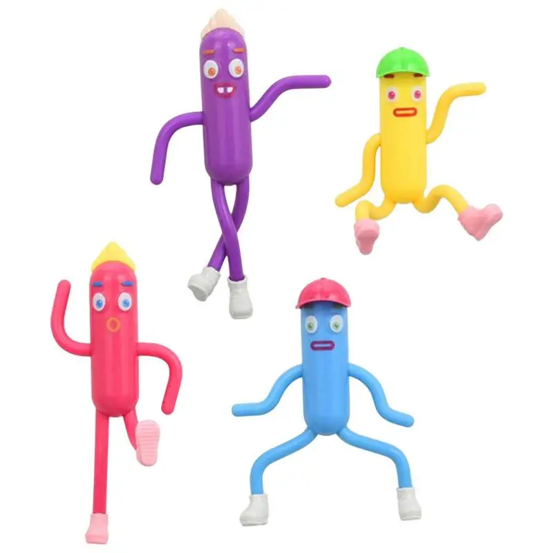 

Sausage Man Dolls 4Pcs Collection Model Character Figures Home Decoration Random Hat Table Ornaments Funny Home Decoration For