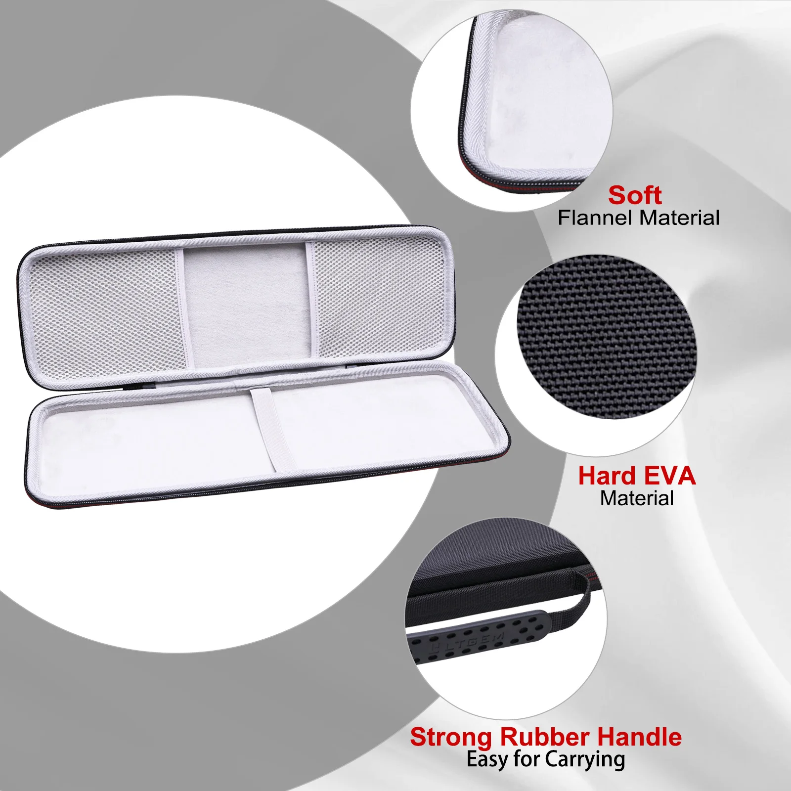 LTGEM EVA Hard Case for Apple Magic Keyboard with Numeric Keypad (Wireless, Rechargable) (US English) - Silver