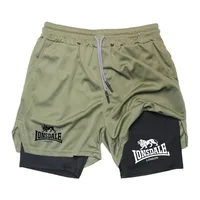 Print 2in1 Running Shorts for Men Gym Workout Compression Shorts with Phone Pocket Towel Loop Summer Sport Athletic Activewear - Image 4
