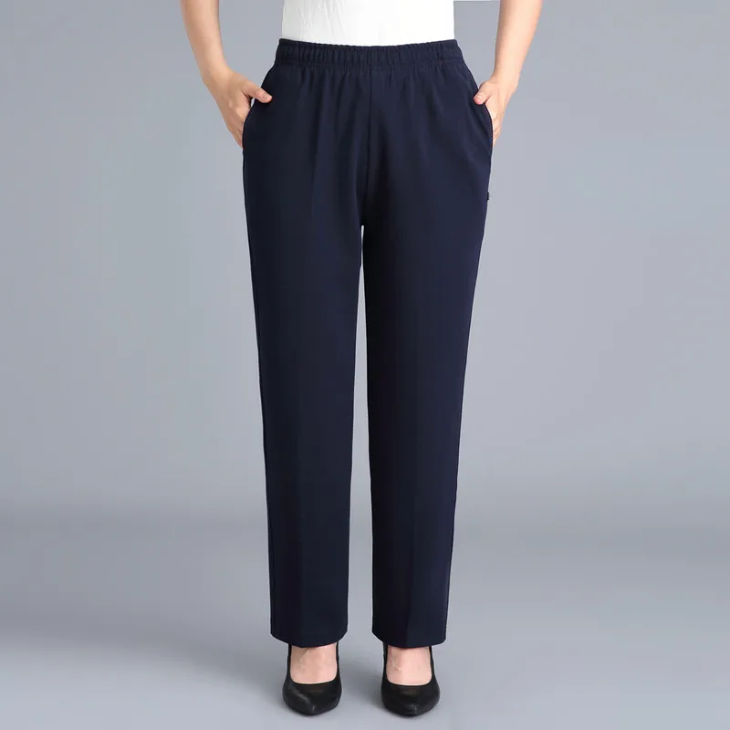 Middle Aged And Old Women Spring Summer Pant Thin Elastic Waist