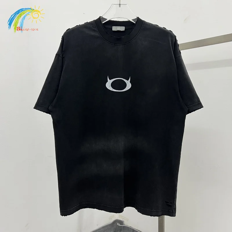 

Футболка оверсайз с принтом в стиле хип-хоп, тяжелая ткань, хлопок, маленький монстр, принт с короткими рукавами для мужчин и женщин