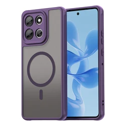 Enhanced Translucent Matte Case with MagSafe - Compatible Drop Protection for PC TPU (PURPLE)
