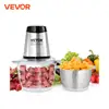 VEVOR Food Processor Electric Meat Grinder with 4Wing Stainless Steel Blades 8+5 Cup 2 Bowls 400W Electric Food Chopper 2 Speeds 1