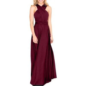 Elegant Party Maxi Dress Women Sexy Multi Way Wrap Convertible Cross Halter Deep V Backleess Dresses Wedding Bridesmaid Vestidos 1