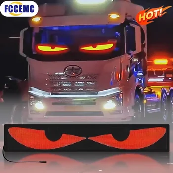 Truck Car Devil Eye LED Pixel Panel Light Remote Control Soft Foldable Lighting Scrolling For Board Windshield 12V 24V 1