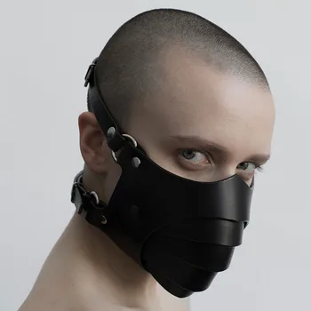 Bdsm Mask Punk Leather Motorcycle Haze Face Mask Male Dust Windproof Adult Games Bondage Restraints Cosplay Sex Toys For Men Gay 2
