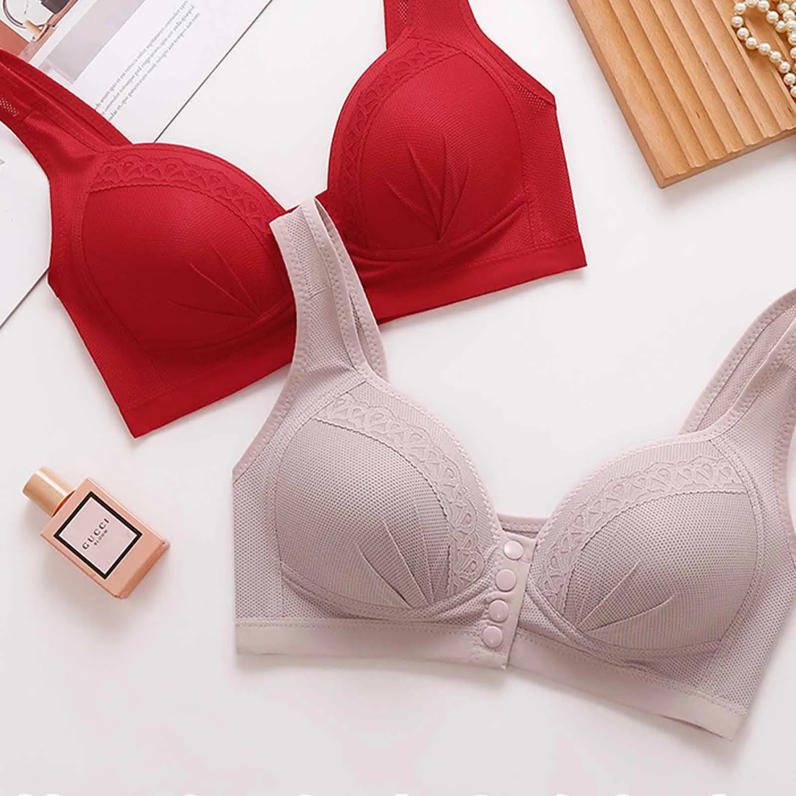 New Front Open Nursing Bra Maternity Cotton Breastfeeding Pregnant Women Bralette Wire Free Maternal Underwear Lactation Clothes 2