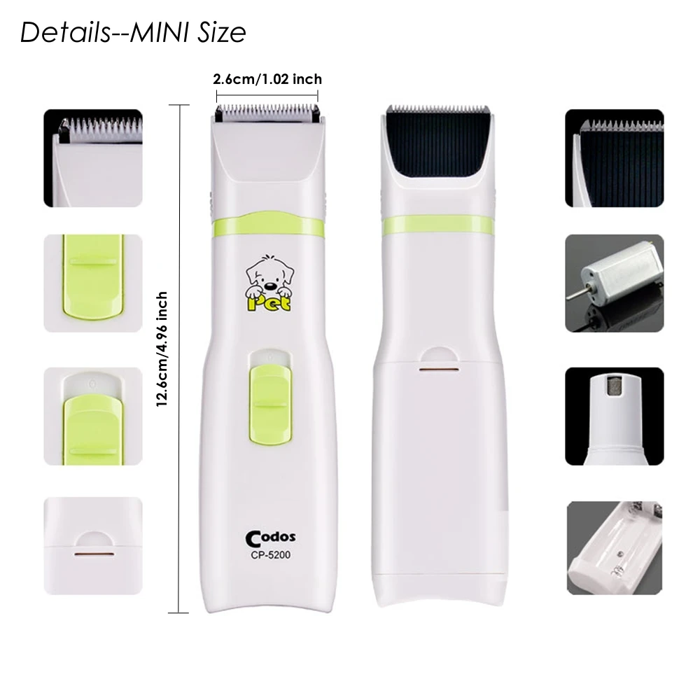 Codos CP-5200 2 in 1 Pet Grooming Tools Dog Cat Hair Trimmer Electric Pets Clippers Nail Grinder Paw Haircut Machine pet hair trimmer pet nail grinder