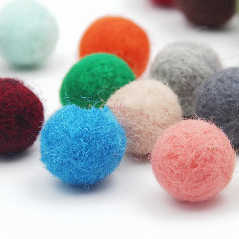20pcs/lot 0.8cm/1.2cm/1.5cm/2cm Wool Felt Balls Round Wool Felt Balls Pom  Poms Mixed color wholesale