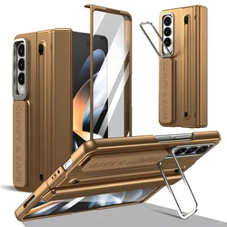 Ultimate All - in - One Phone Case with HD Film, Lens Holder, and Pen for Galaxy Z Fold 8 Ultra (Golden)