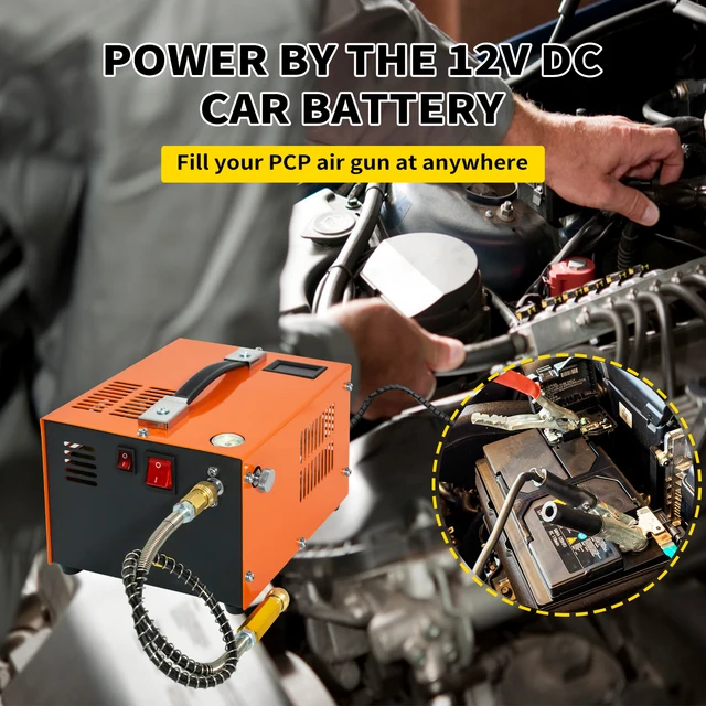 Compressore Aria PCP 4500 Psi Tuxing - Alimentazione 12V Auto O 220V Casa, Per Paintball E Subacquea