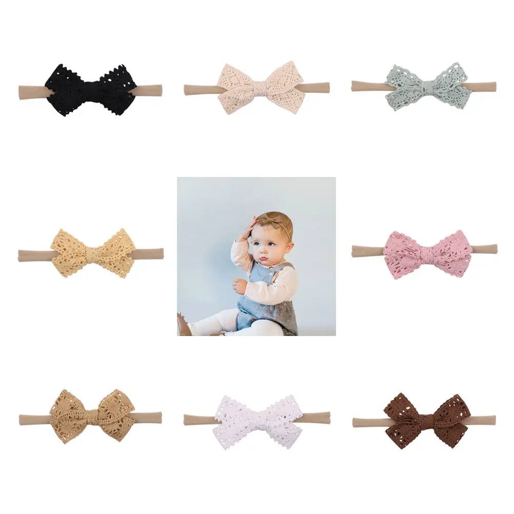 

Toddler Bow Girls Headwear Lace Soft Bowknot Kids Baby Headband Hair Band Bow Headbands Hairbands