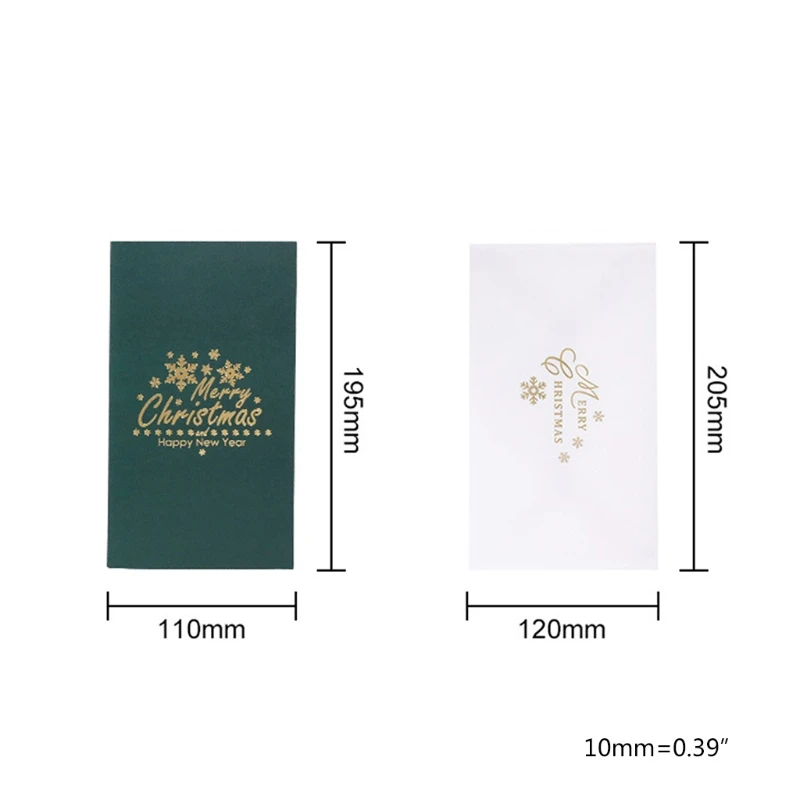 3D for pop Up Christmas Greeting Cards Tree Handmade Holiday Card with Envelope for Xmas New Year Thanksgiving Day Gifts C6UE