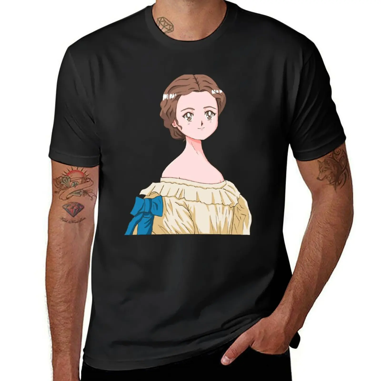 

Cute 1850's Girl 90's Anime Style illustration T-Shirt customs cute clothes blanks summer top fruit of the loom mens t shirts