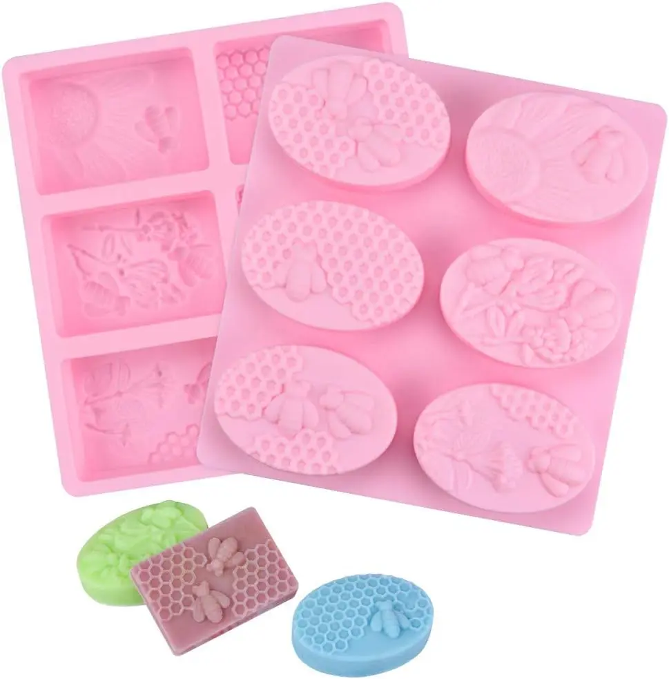 Silicone Soap Molds 6 Cavities Rectangle for Homemade Craft Mold Cake Mold Chocolate Mold ＆ Ice Mold